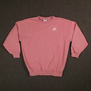 Nike Solo Swoosh Pink Sweatshirt Size M Crew Neck Dusty Rose
